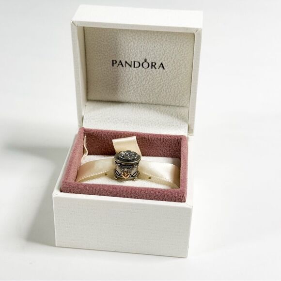 Pandora "My Unforgettable Moment" Sterling Silver & 14k Gold Rose Charm - Picture 1 of 8